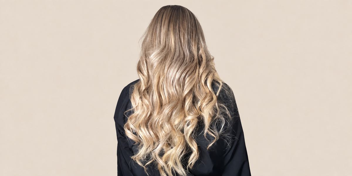 Cheveux longs après la pose d'extensions de cheveux naturels