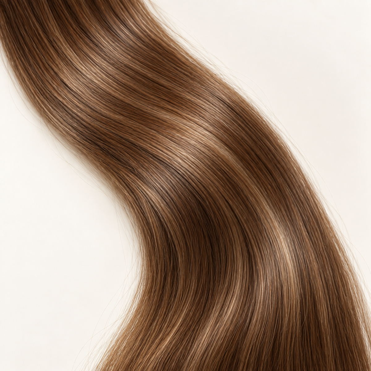Soft, smooth brown hair after a Korean keratin treatment