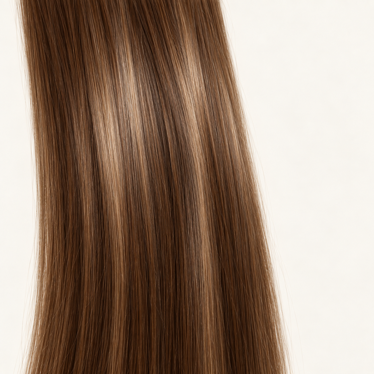 Straight, shiny brown hair after Japanese straightening