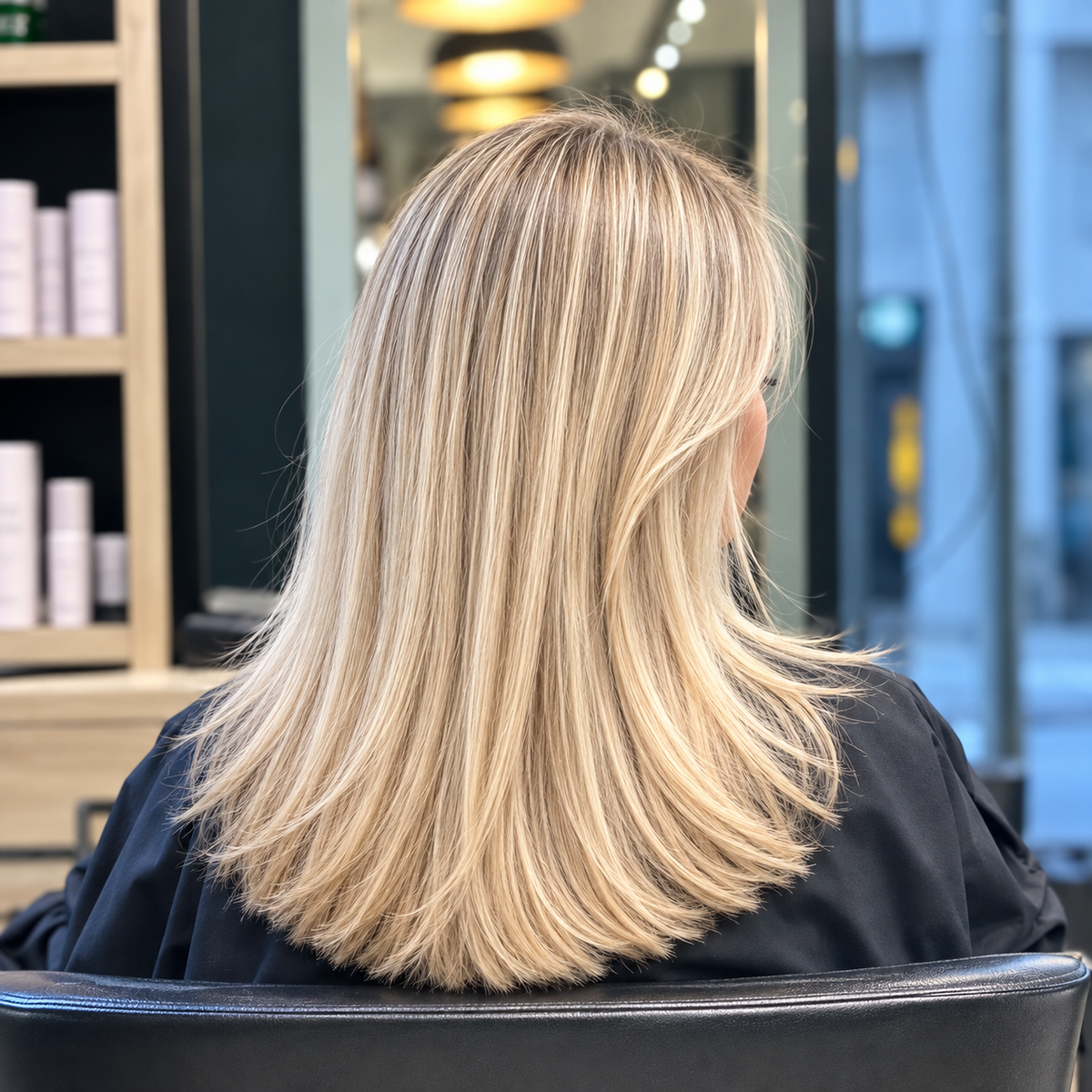 Babylights sur cheveux blonds longs
