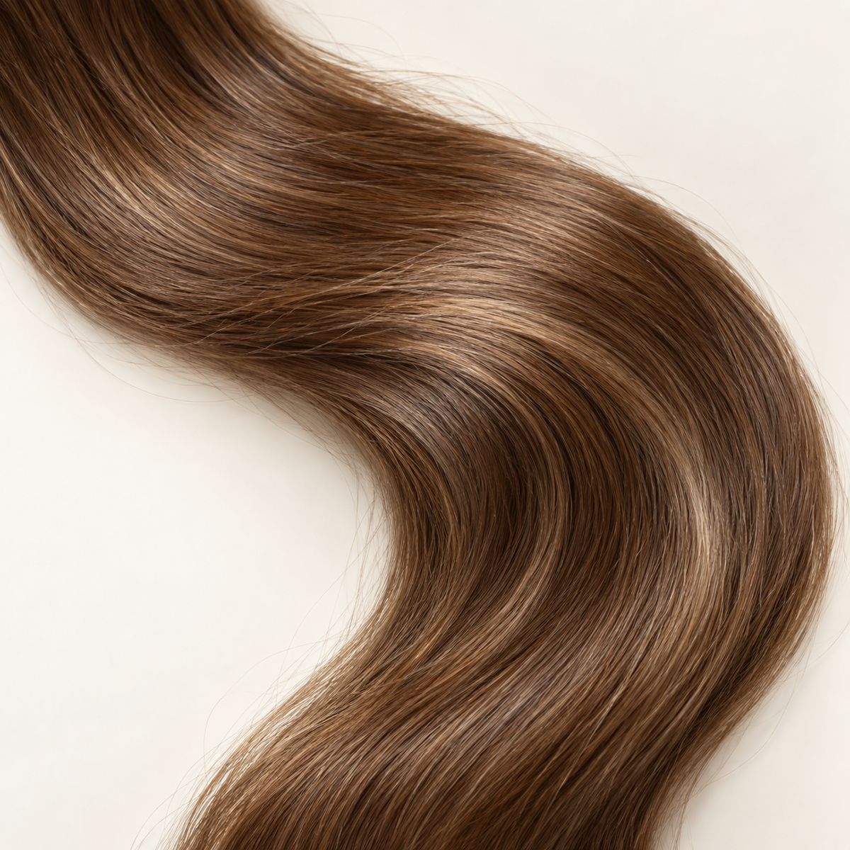 Brown hair smoothed with tannin, soft and shiny
